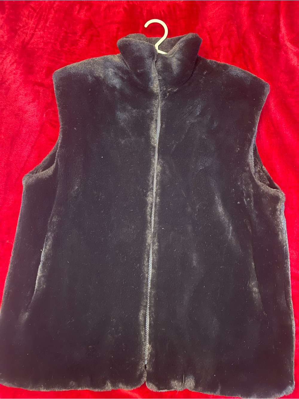 Woman’s  Black Faux Fur Vest - Brand Unspecified